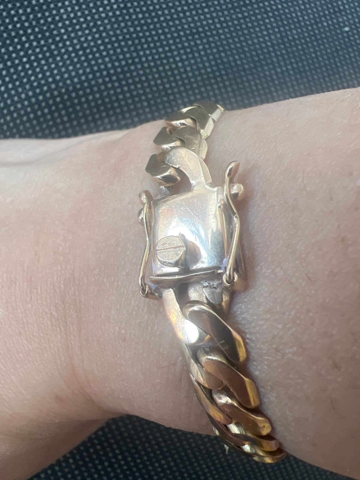 Gouden armband met stevige schakels, Sieraden, Tassen en Uiterlijk, Armbanden, Ophalen, Zo goed als nieuw, Goud