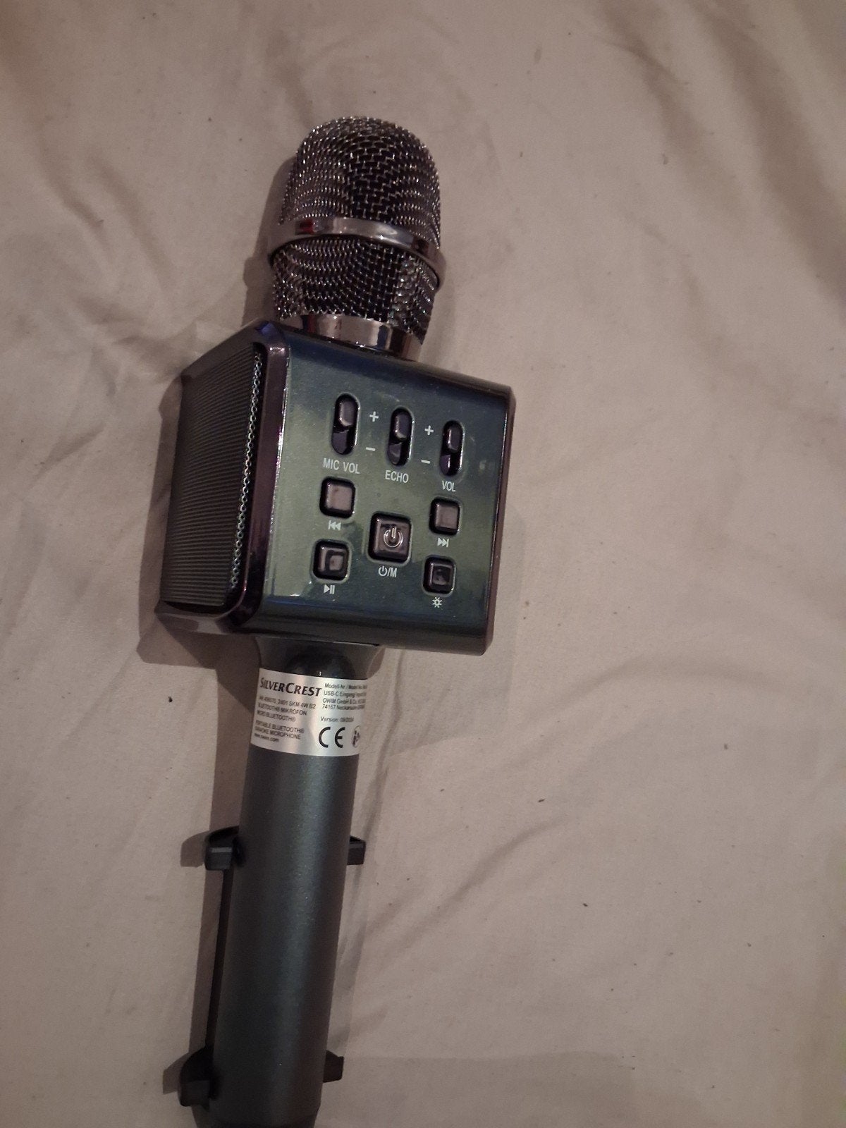 SilverCrest Karaoke Microfoon met Ingebouwde Luidspreker, Audio, Tv en Foto, Karaoke-apparatuur, Ophalen of Verzenden, Zo goed als nieuw