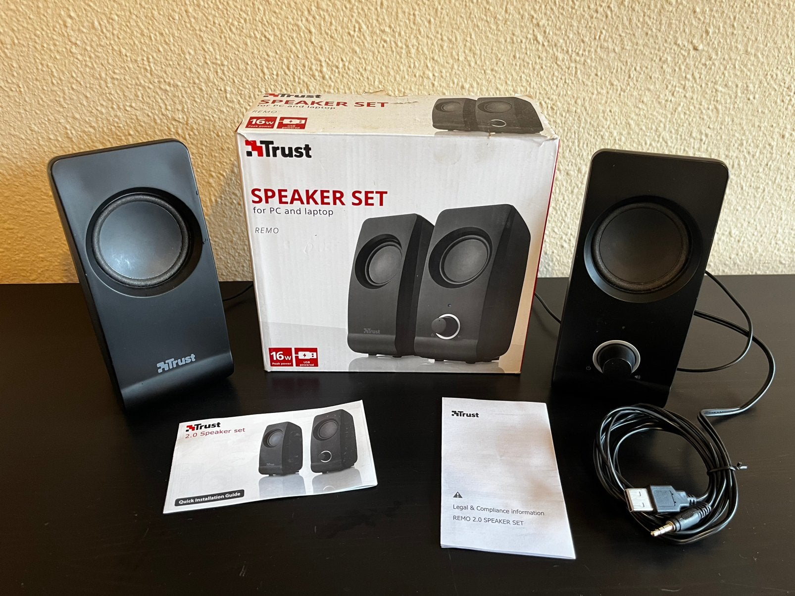 Trust Remo 2.0 speaker set, stereoluidsprekerset, Ophalen of Verzenden, Zo goed als nieuw
