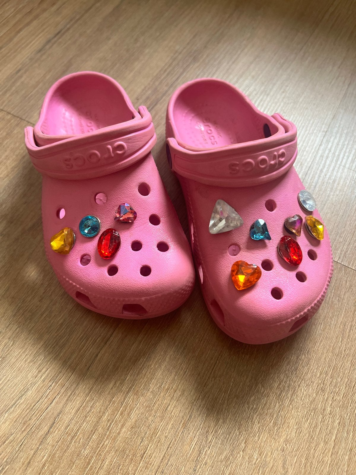 Roze Crocs Clogs met diamantjes - Maat C11 (EU 28-29), Ophalen, Gebruikt, Meisje