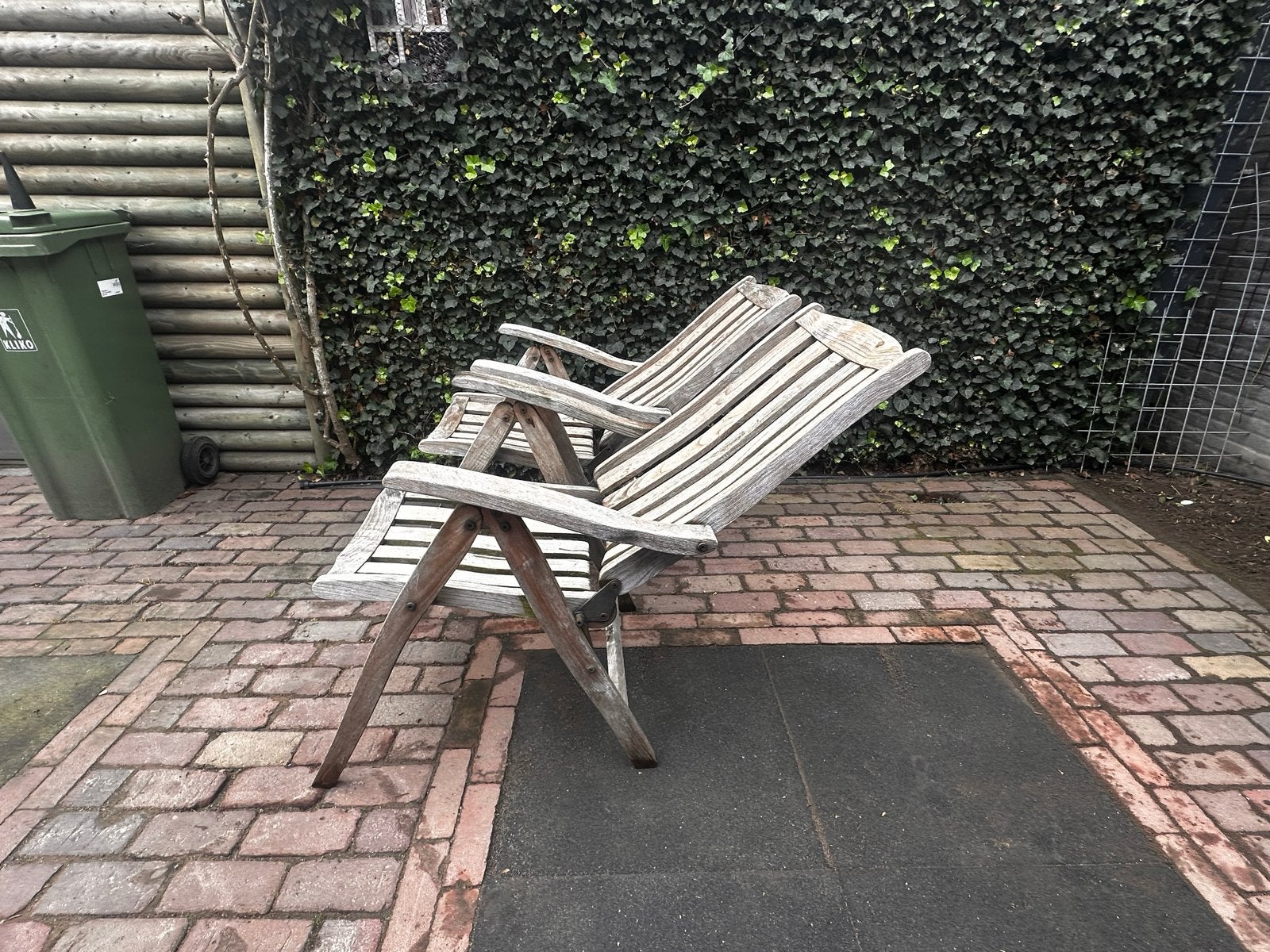 2 Teakhouten verstelbare tuinstoelen (Diamond Collection), Tuin en Terras, Ophalen, Gebruikt, Teakhout, Inklapbaar