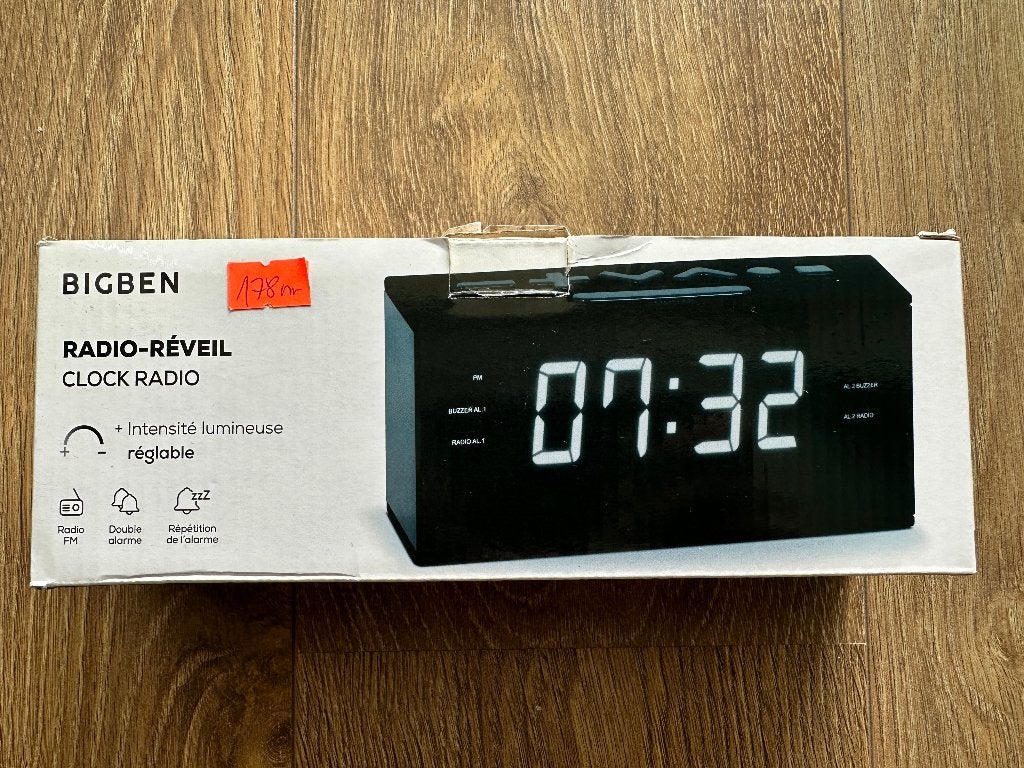 Bigben RR60 wekkerradio – FM radio – zwart   (178), Ophalen of Verzenden, Nieuw