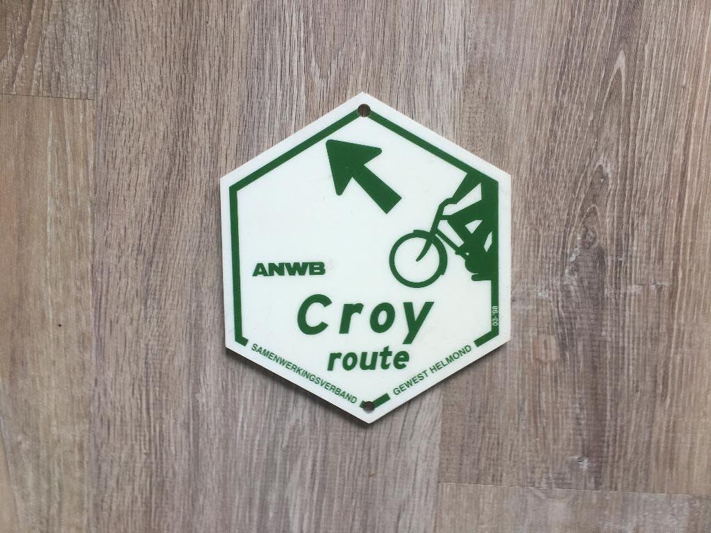 tuin inrichting originele fiets bewegwijzering Croy route, Tuin en Terras, Tuinwanddecoratie, Verzenden, Zo goed als nieuw