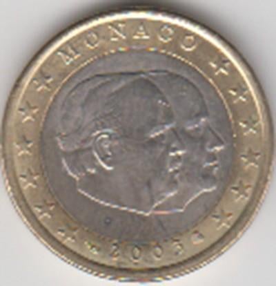 Monaco 1 euro Rainier III 2001 UNC in munthouder, Postzegels en Munten, Ophalen of Verzenden, Monaco, 1 euro, Losse munt