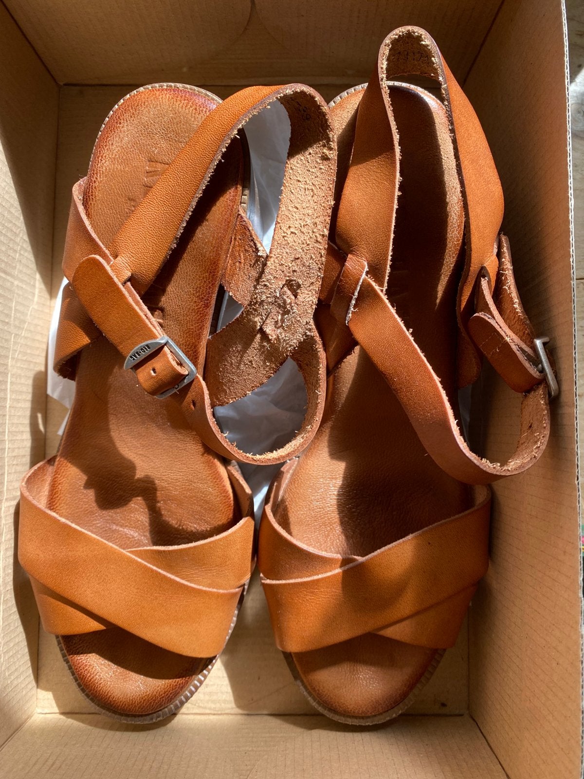 Red rag sandalen cognac 39, Kleding | Dames, Schoenen, Ophalen of Verzenden, Zo goed als nieuw, Bruin, Sandalen of Muiltjes