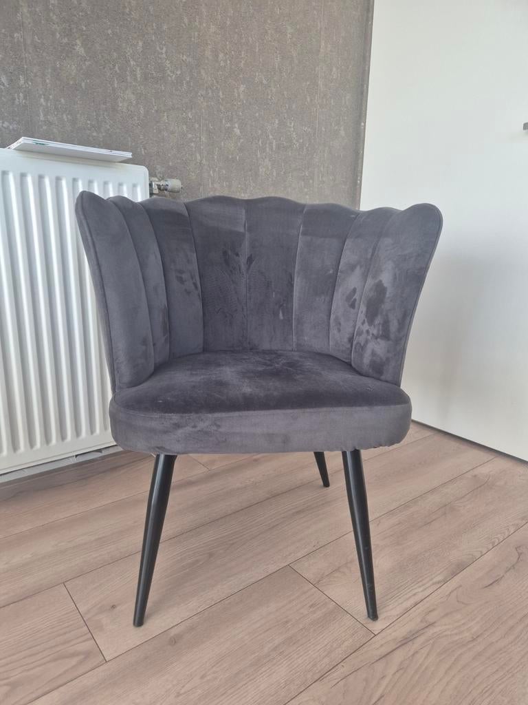 Zwart/charcoal fauteuil, Ophalen, Modern, Comfortabel, Gebruikt, 75 tot 100 cm