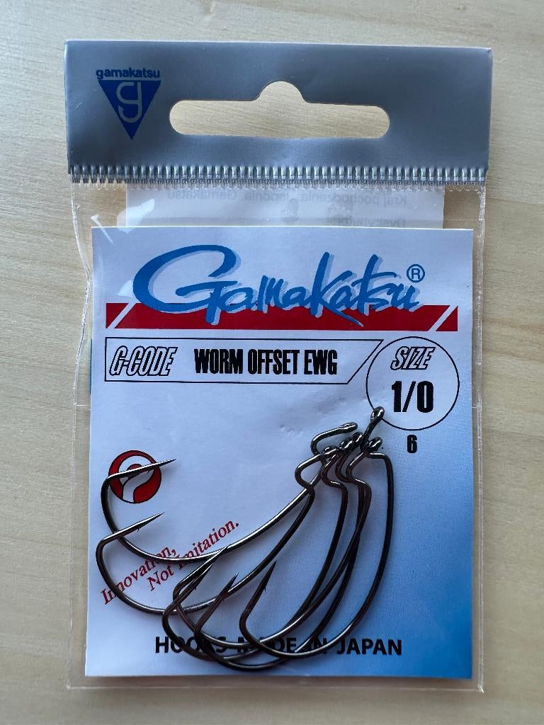Nieuwe Gamakatsu Worm Offset EWG haken 1/0      55), Ophalen of Verzenden, Nieuw, Haak