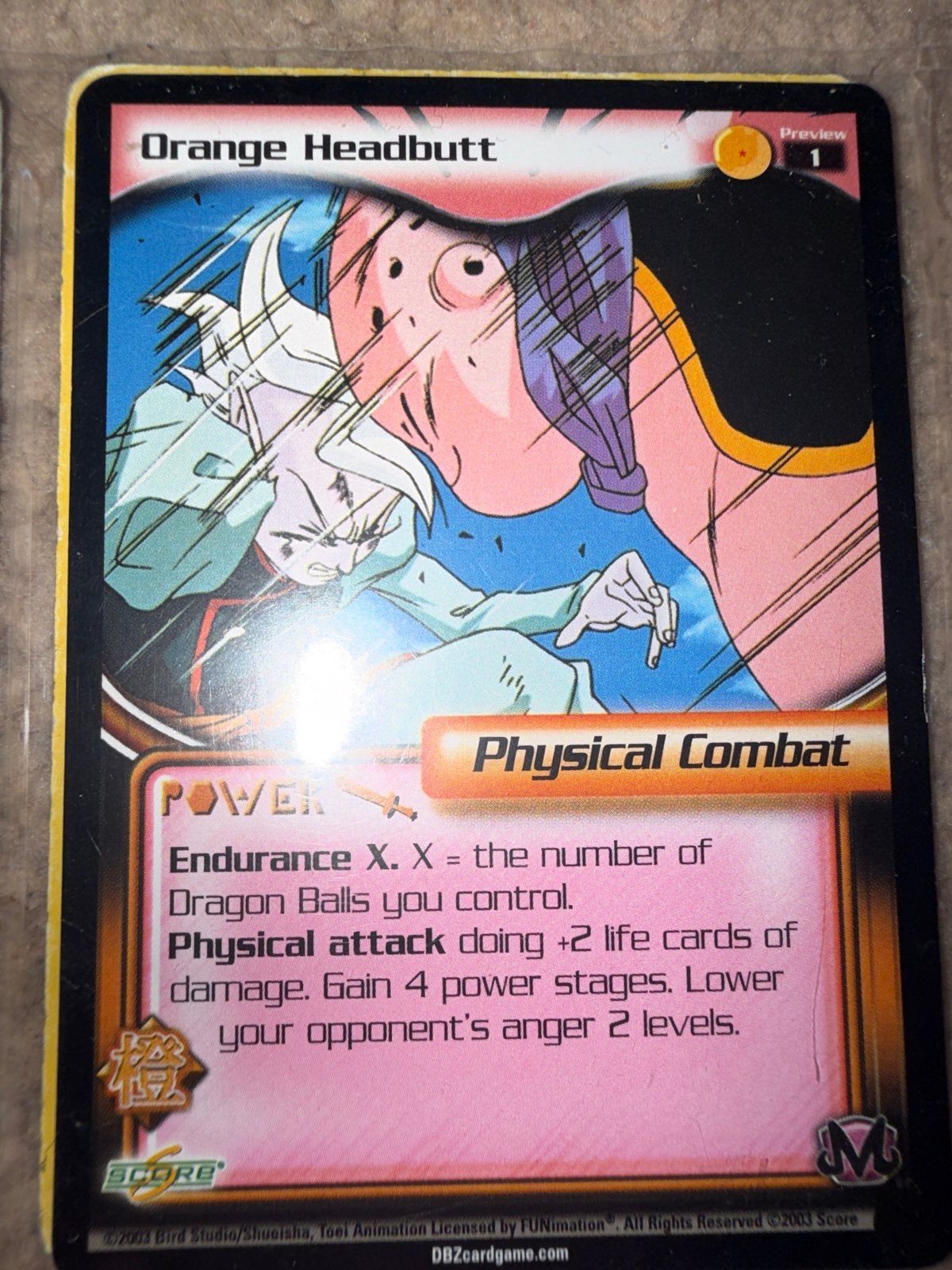 Dragon Ball Z TCG: Orange Headbutt (Preview 1) Kaart, Hobby en Vrije tijd, Verzamelkaartspellen | Magic the Gathering, Ophalen of Verzenden