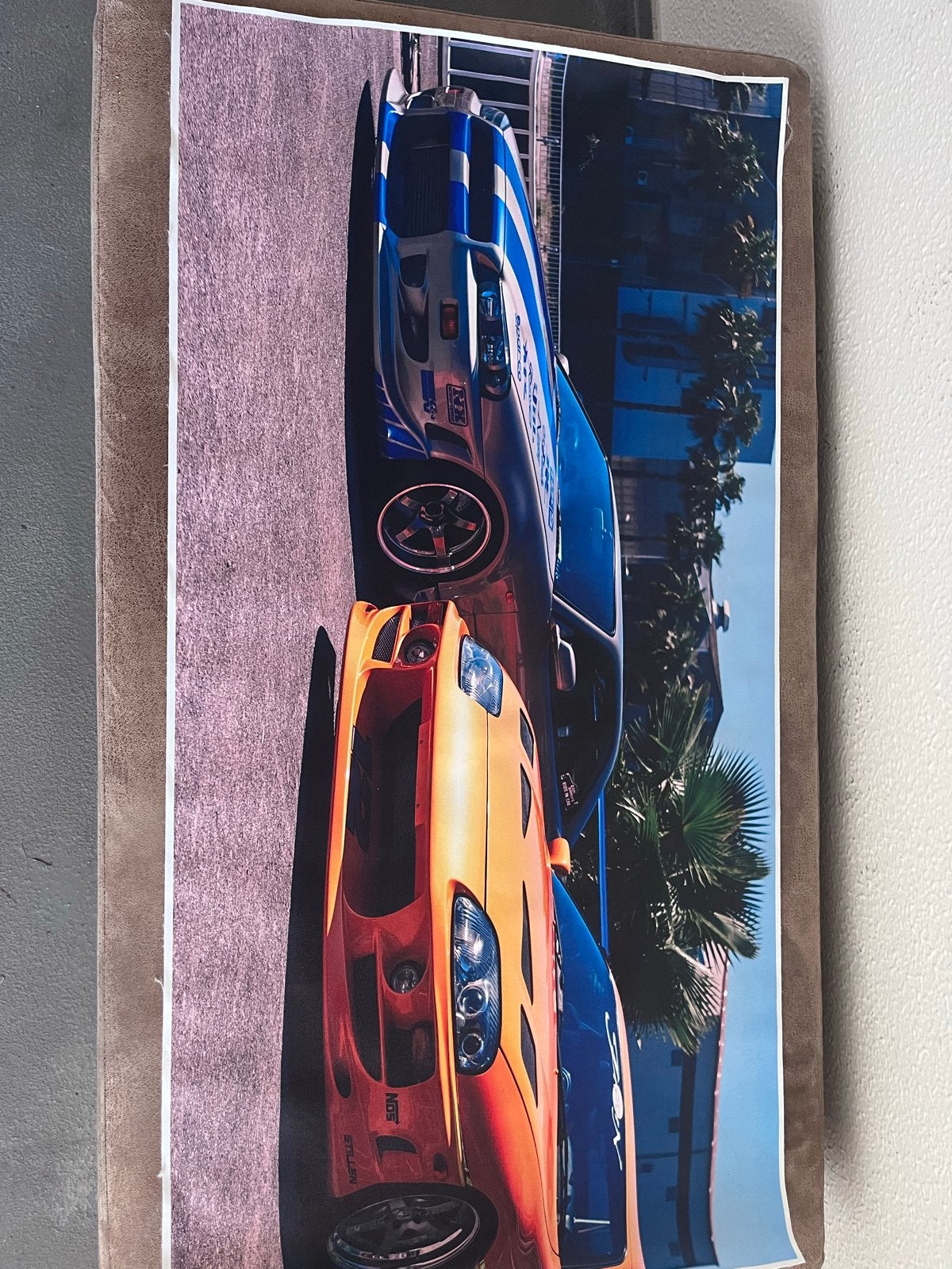 Fast and Furious Auto Canvas  - Supra & Skyline, Ophalen, 50 – 75, Zo goed als nieuw, Foto of Poster