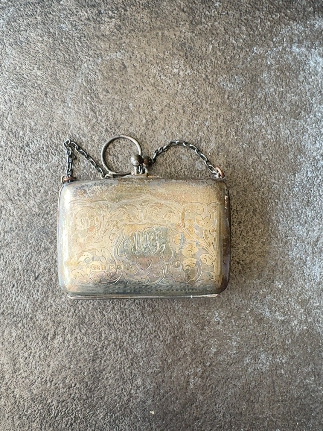 Antieke zilveren beurs, Birmingham sterling, S & Co., Ophalen of Verzenden, Zilver