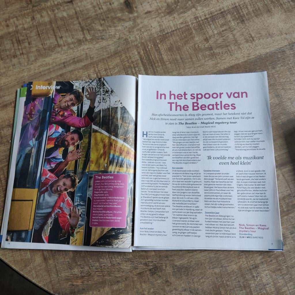 Nick en Simon + Kees Tol : The Beatles  Magical mystery tour, Verzamelen, Ophalen of Verzenden, 1980 tot heden, Nederland, Knipsel(s)