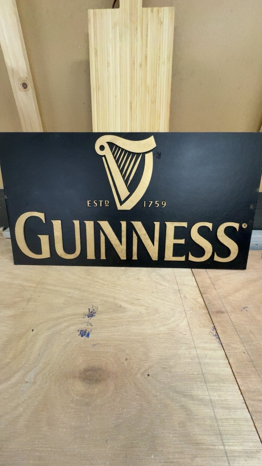 Houten Guinness Bord, Ophalen of Verzenden, Nieuw, Reclamebord, Plaat of Schild, Overige merken