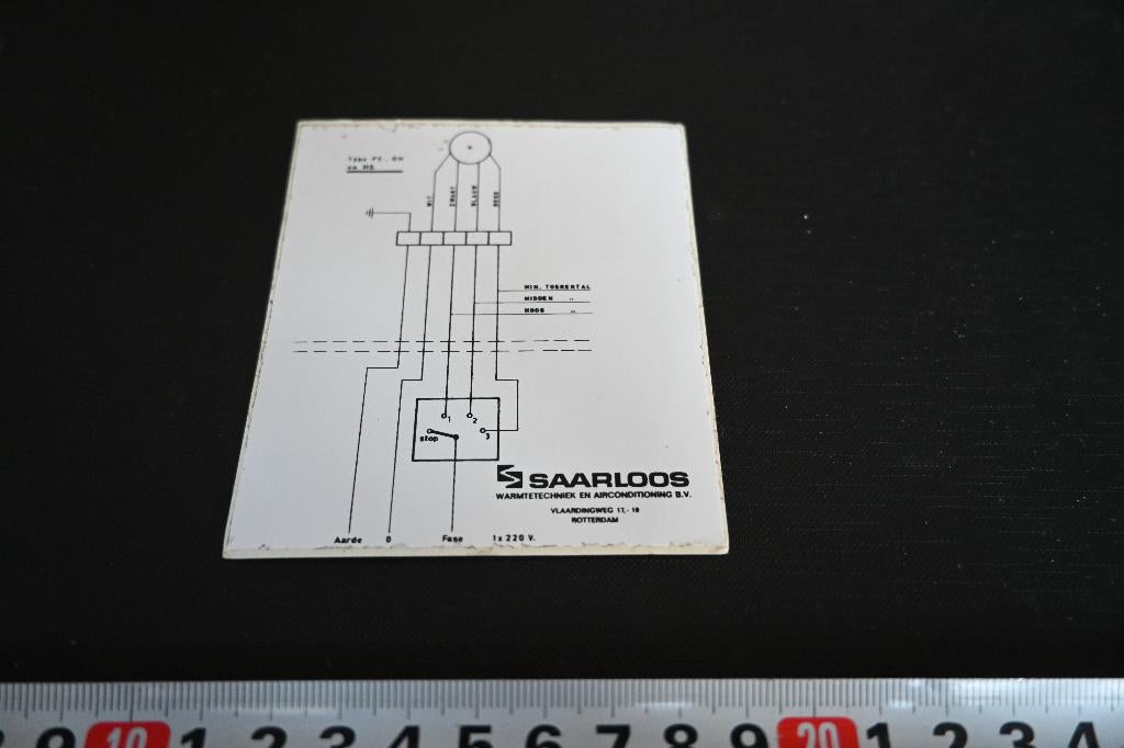 sticker Rotterdam SAARLOOS elc. schema, Ophalen, Zo goed als nieuw