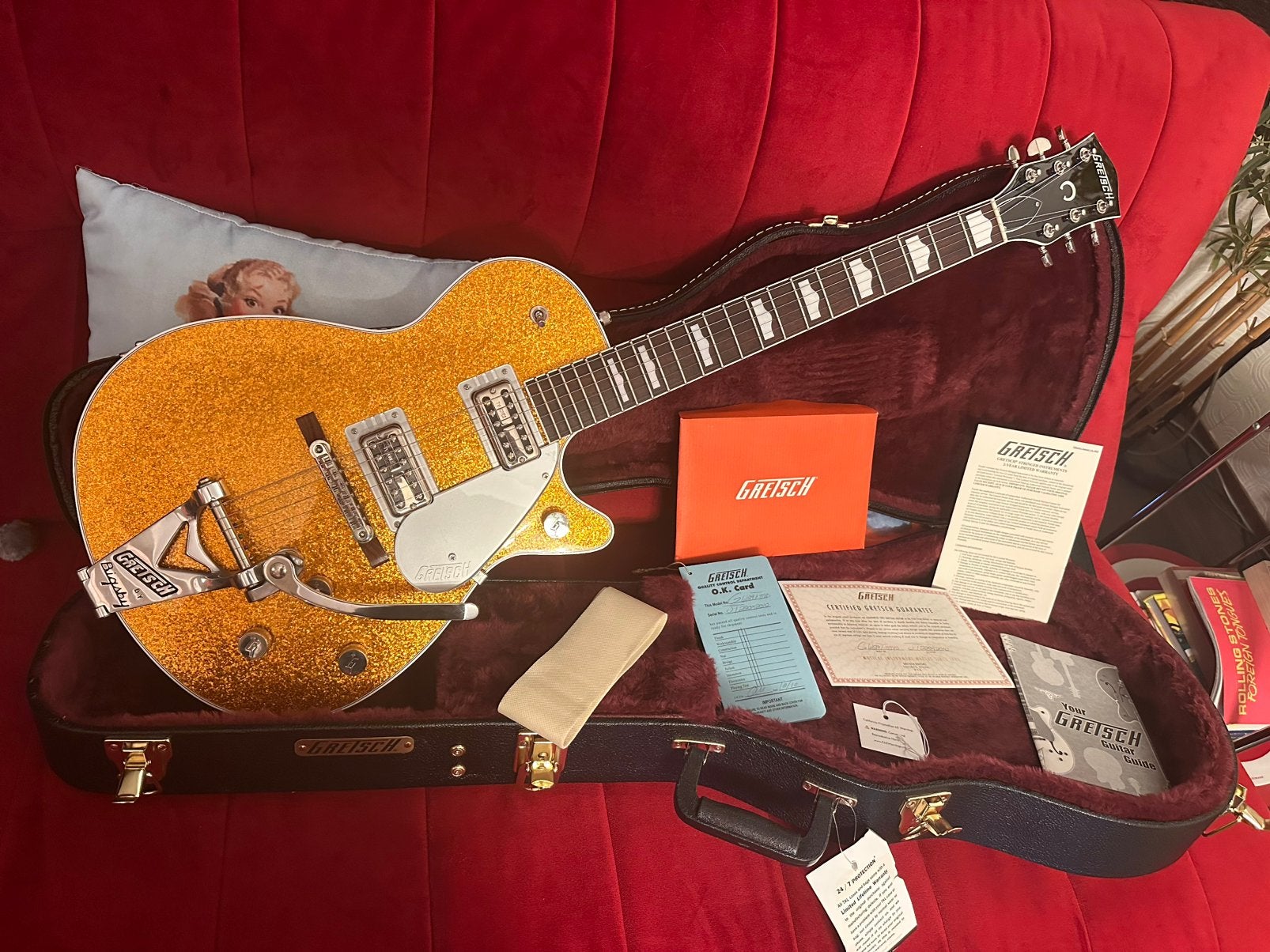 Gretsch G6129T-89 Sparkle Jet Goldtop gold TV-Jones, Ophalen of Verzenden, Zo goed als nieuw, Solid body, Overige merken