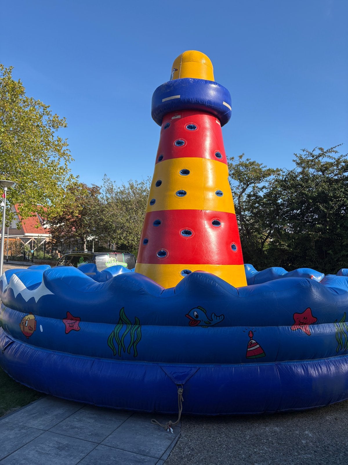 Springkussen Klimtoren, Ophalen, Gebruikt