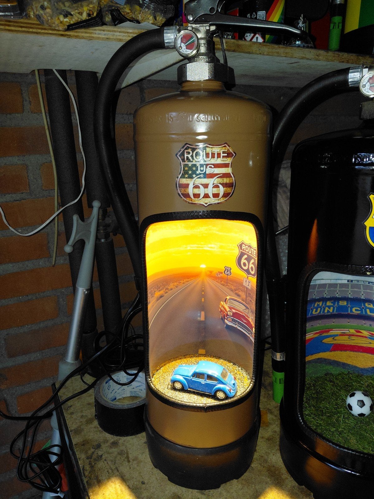 Route 66 lamp, Ophalen of Verzenden, Zo goed als nieuw, Brandblusser