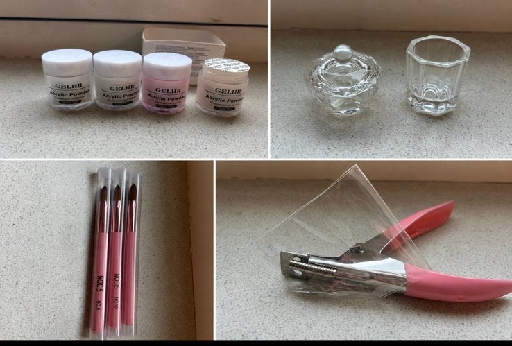 Complete nagelset acryl – penselen, vijlen, acryl & meer, Ophalen of Verzenden, Nieuw, Overige kleuren, Handen en Nagels