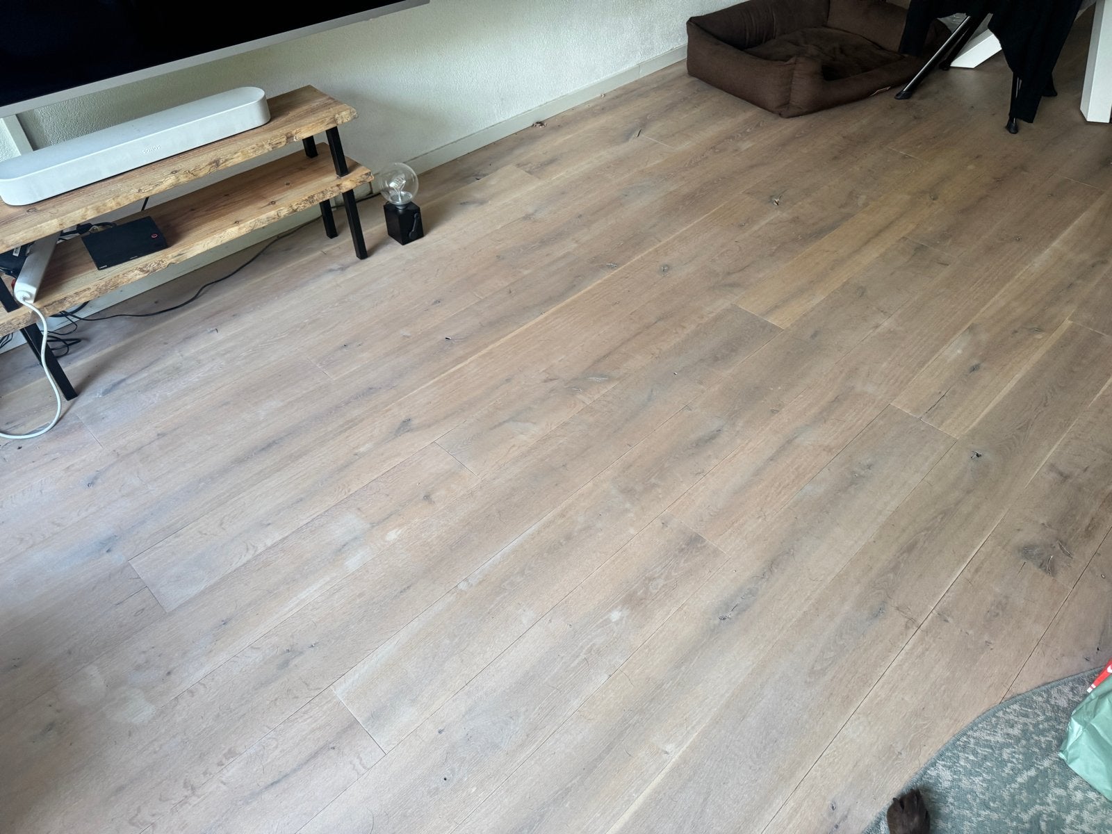 30 m2 Frans Eiken houten vloer greywash, 22mm dik, Ophalen, Gebruikt, Vloerdelen of -planken, 10 m² of meer