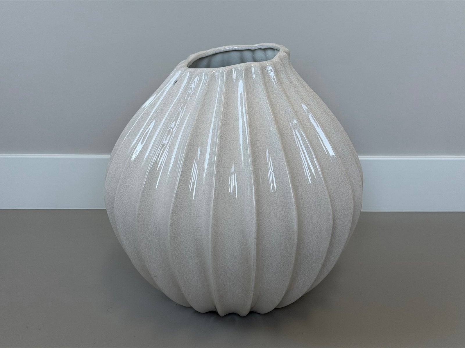 Broste Copenhagen Vaas Ivory Wide XL (40 cm), Ophalen, Wit, Zo goed als nieuw, 40 cm