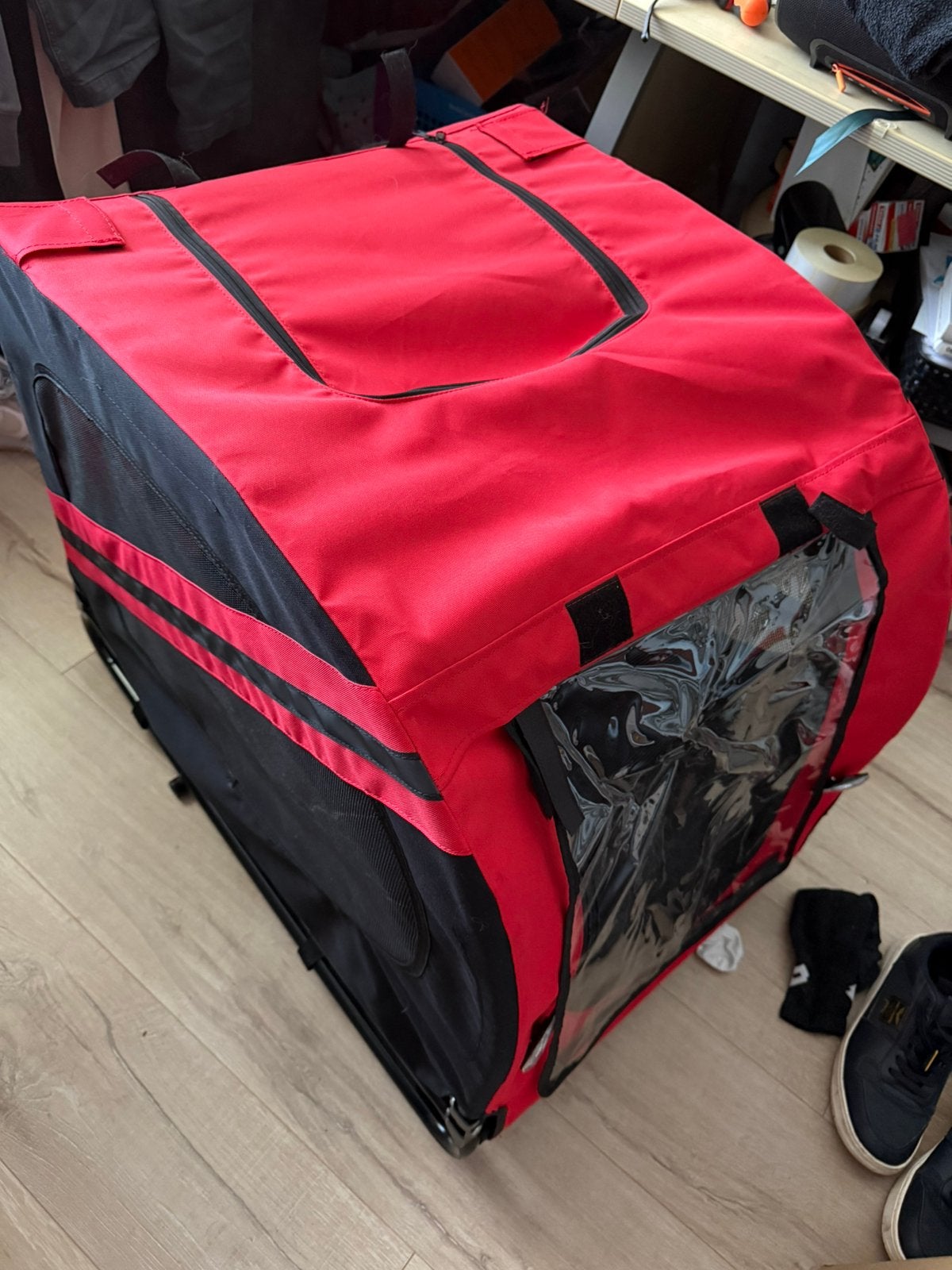 Rode honden kar, Ophalen, Zo goed als nieuw, Kinderkar, 80 kg of meer