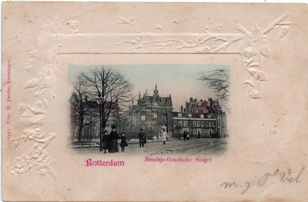 Rotterdam, Vogellijnkaart met Boschje-Goudsche Singel. 7928, Ophalen of Verzenden, Voor 1920, Gelopen, Zuid-Holland