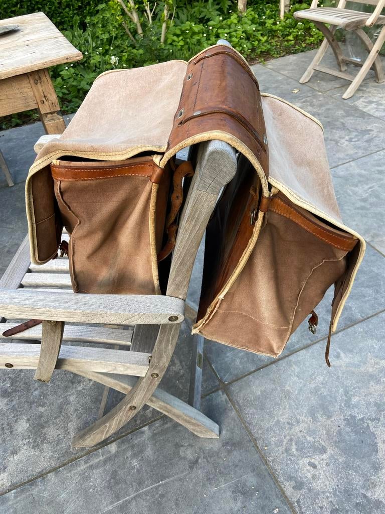 Vintage PTT Fietstas Jaren '60 - Leer & Canvas, Ophalen of Verzenden, Gebruikt