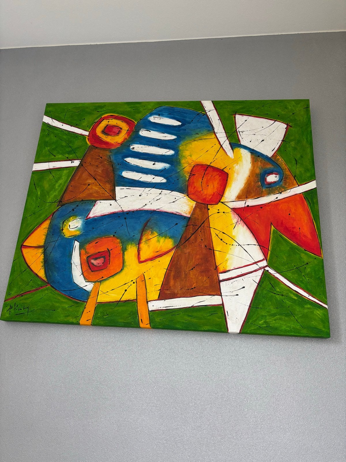 Abstract schilderij van Roeland Koning, Antiek en Kunst, Ophalen