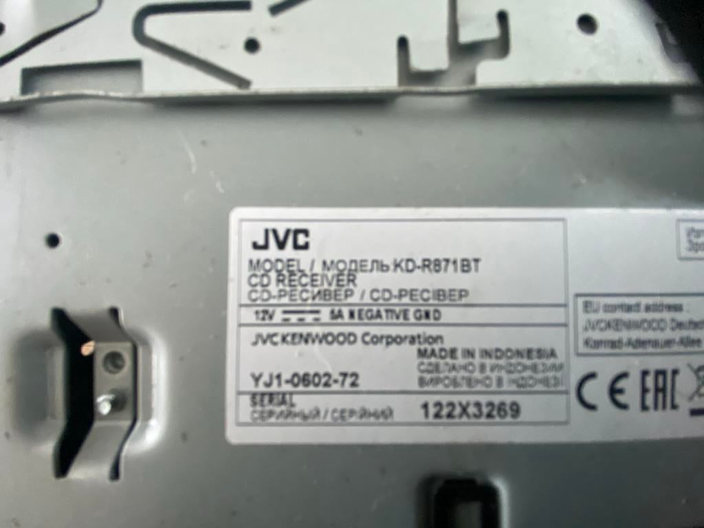 JVC KD-R871BT Autoradio CD/Bluetooth/Microfoon Carkit, Ophalen of Verzenden, Zo goed als nieuw