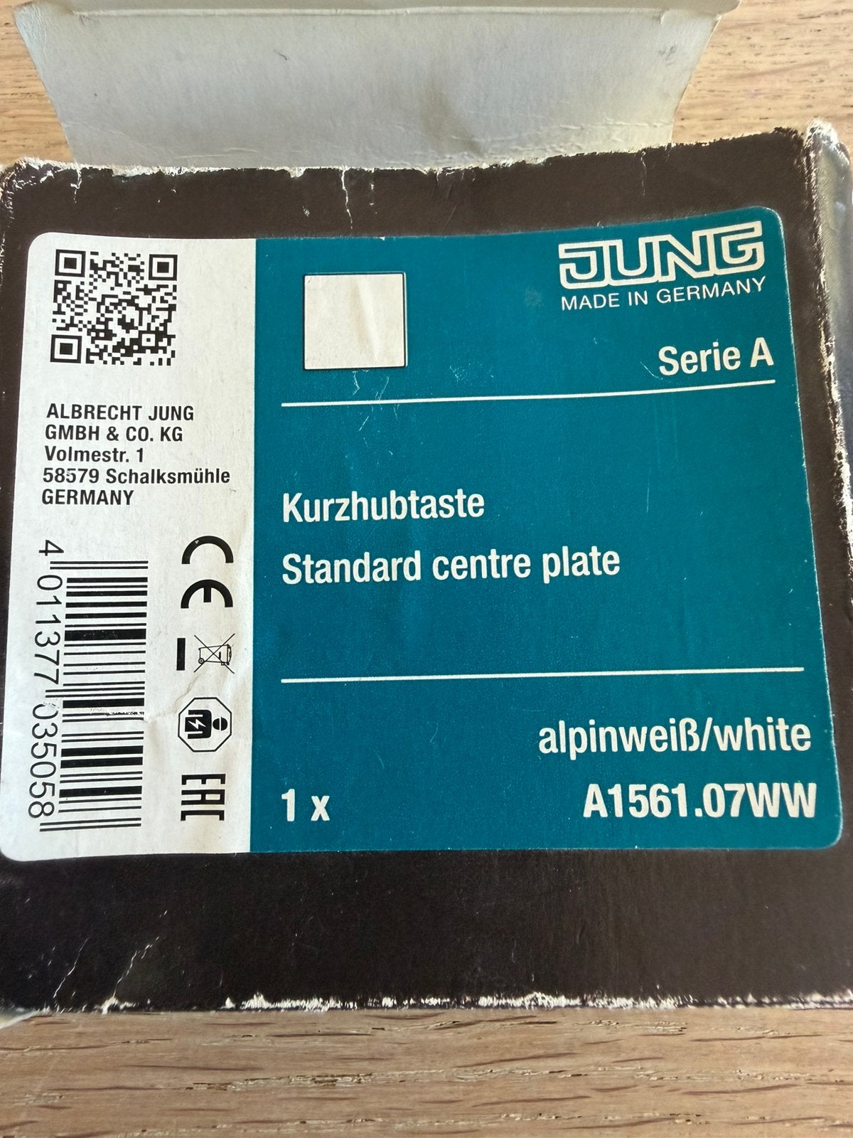 Jung A1561.07WW Alpinweiss/white, Doe-het-zelf en Verbouw, Elektra en Kabels, Ophalen of Verzenden, Zo goed als nieuw