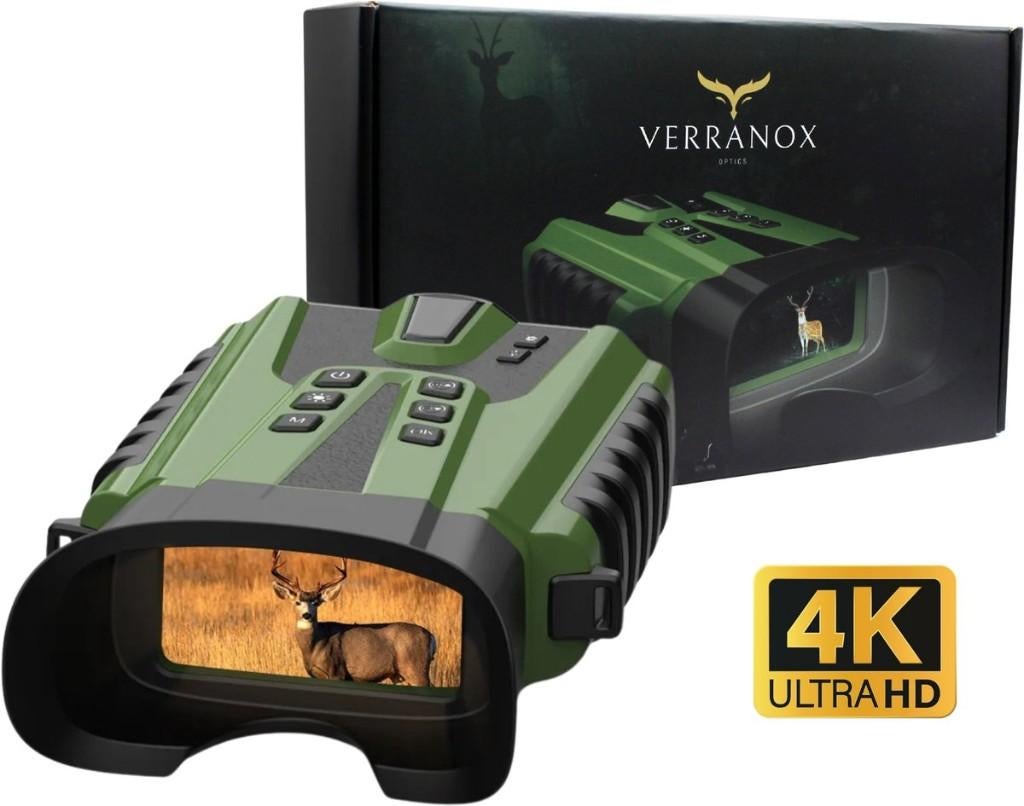 Verranox 4K Ultra HD Full color Nachtkijker& Infrarood+128SD, 8251KG, Dakkant (recht), Met hoes of tas, Info@verranox.nl