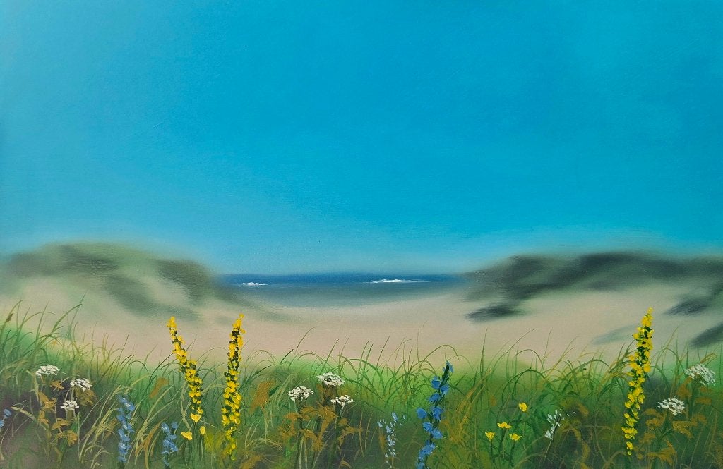 Duingezicht olieverf 20x30cms, Ophalen of Verzenden