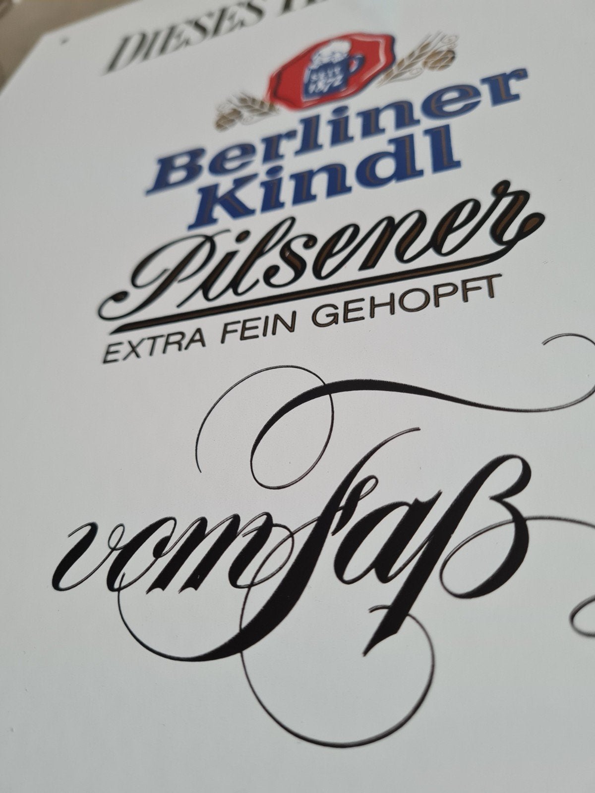 Berliner kindl emaille bord, Ophalen of Verzenden, Gebruikt, Reclamebord, Plaat of Schild, Overige merken