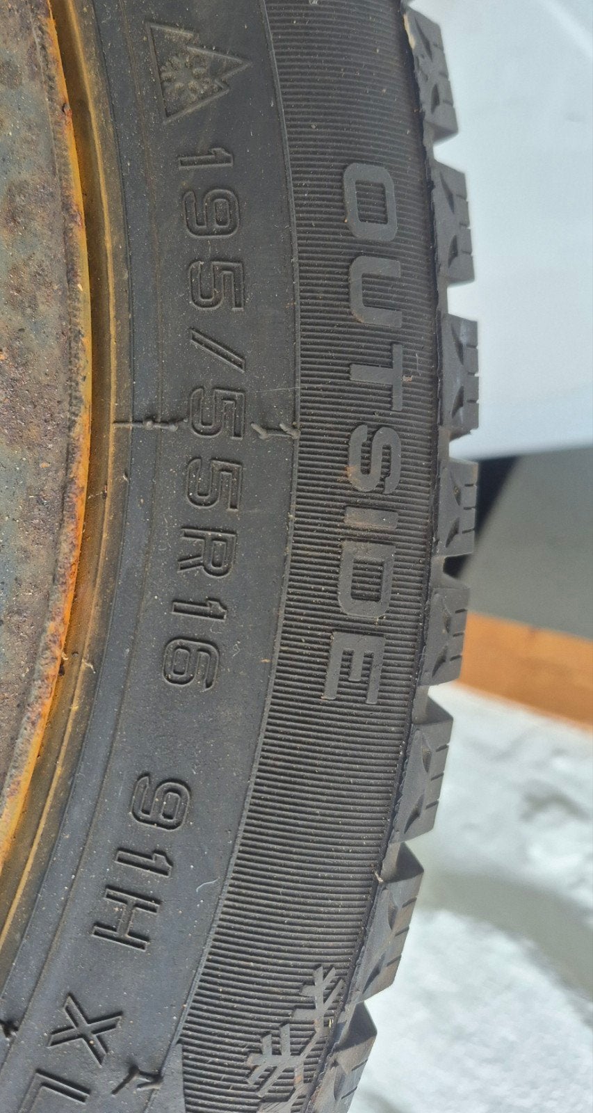Winterbanden 195/55R16 91H XL op velg, Auto-onderdelen, Ophalen, Gebruikt, 16 inch, Banden en Velgen
