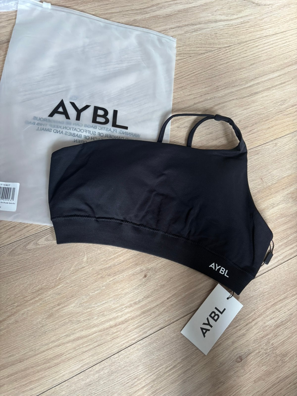 Enhance one shoulder sports bra zwart M, Maat 38/40 (M), Zwart, Overige typen, Nieuw