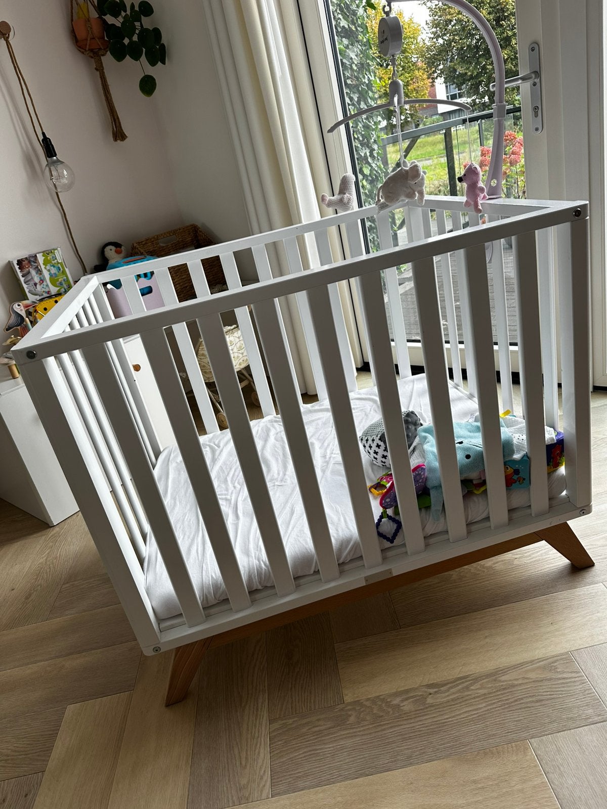 Bopita Box boxmatras 2 boxkleden en baby muziek mobiel, Ophalen, Zo goed als nieuw, Rond