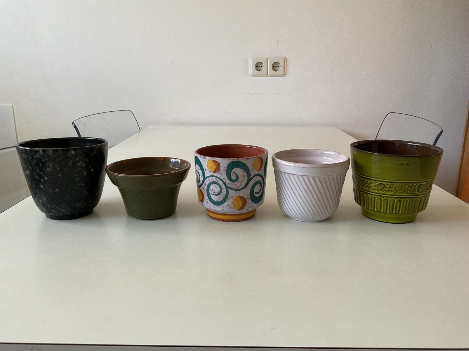 5x vintage bloempotten ADCO, Erica, … €10-15, Antiek en Kunst, Ophalen of Verzenden