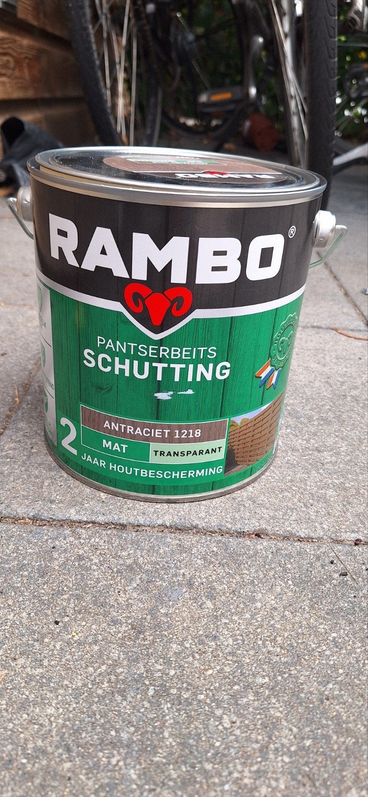 Beits schutting Rambo antraciet, Ophalen, Nieuw, Beits, Grijs