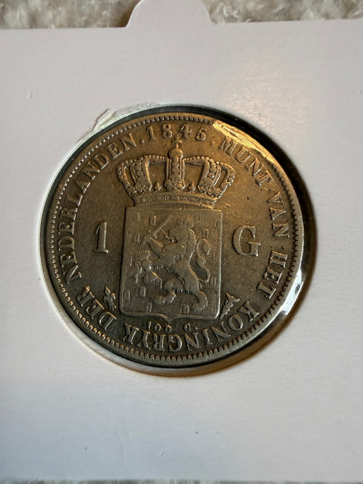Gulden 1845 Willem II, Postzegels en Munten, Munten | Nederland, 1 gulden, Zilver, Ophalen of Verzenden, Losse munt