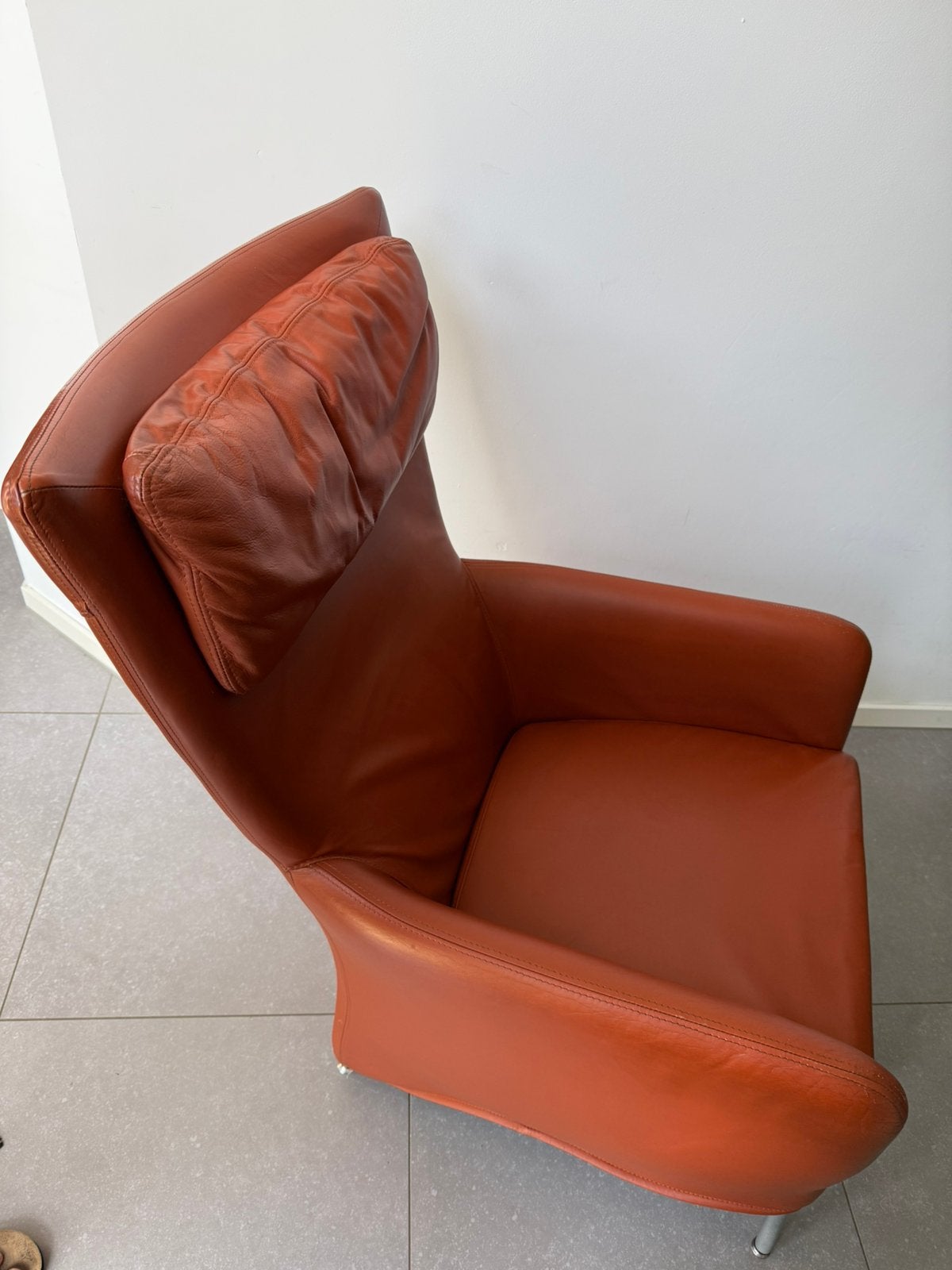 Luxe lederen fauteuil – Cognac/Bruin – Eijerkamp kwaliteit, Huis en Inrichting, Fauteuils, Ophalen, Zo goed als nieuw, 50 tot 75 cm