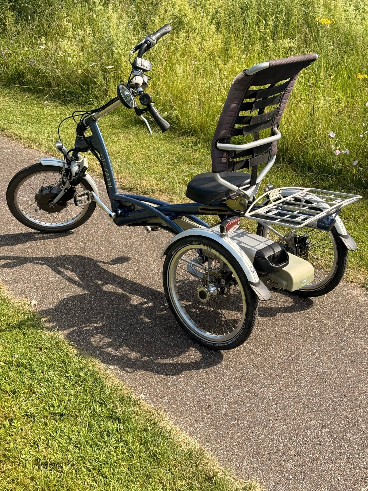 Van Raam Easy Rider driewieler met elektrische ondersteuning, Ophalen, Zo goed als nieuw, Schijfrem, Verstelbare zitting