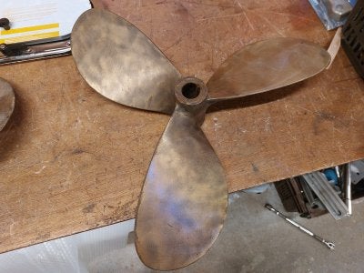 Messing schroef 21x14 LH  (as: 40mm), Watersport en Boten, Bootonderdelen, Niet ingevuld, Gebruikt, Niet ingevuld, Niet ingevuld