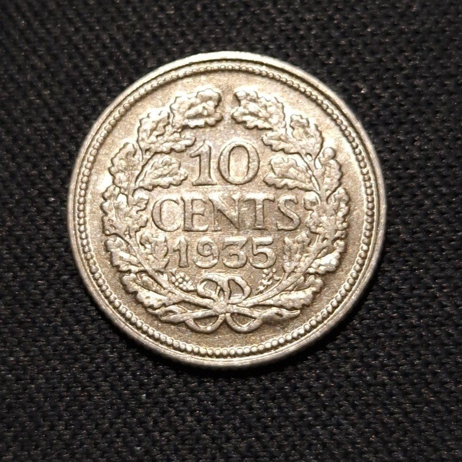 10 cent 1935, Verzenden, Zilver, 10 cent, Koningin Wilhelmina