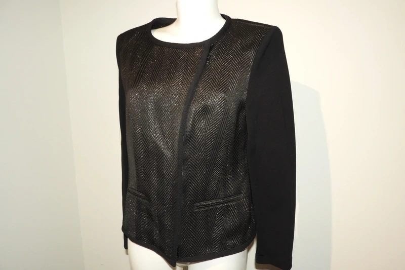 Marccain zwart jasje fijn glinster structuur stof Als Nieuw4, Kleding | Dames, Maat 38/40 (M), Verzenden, Zwart, Zo goed als nieuw