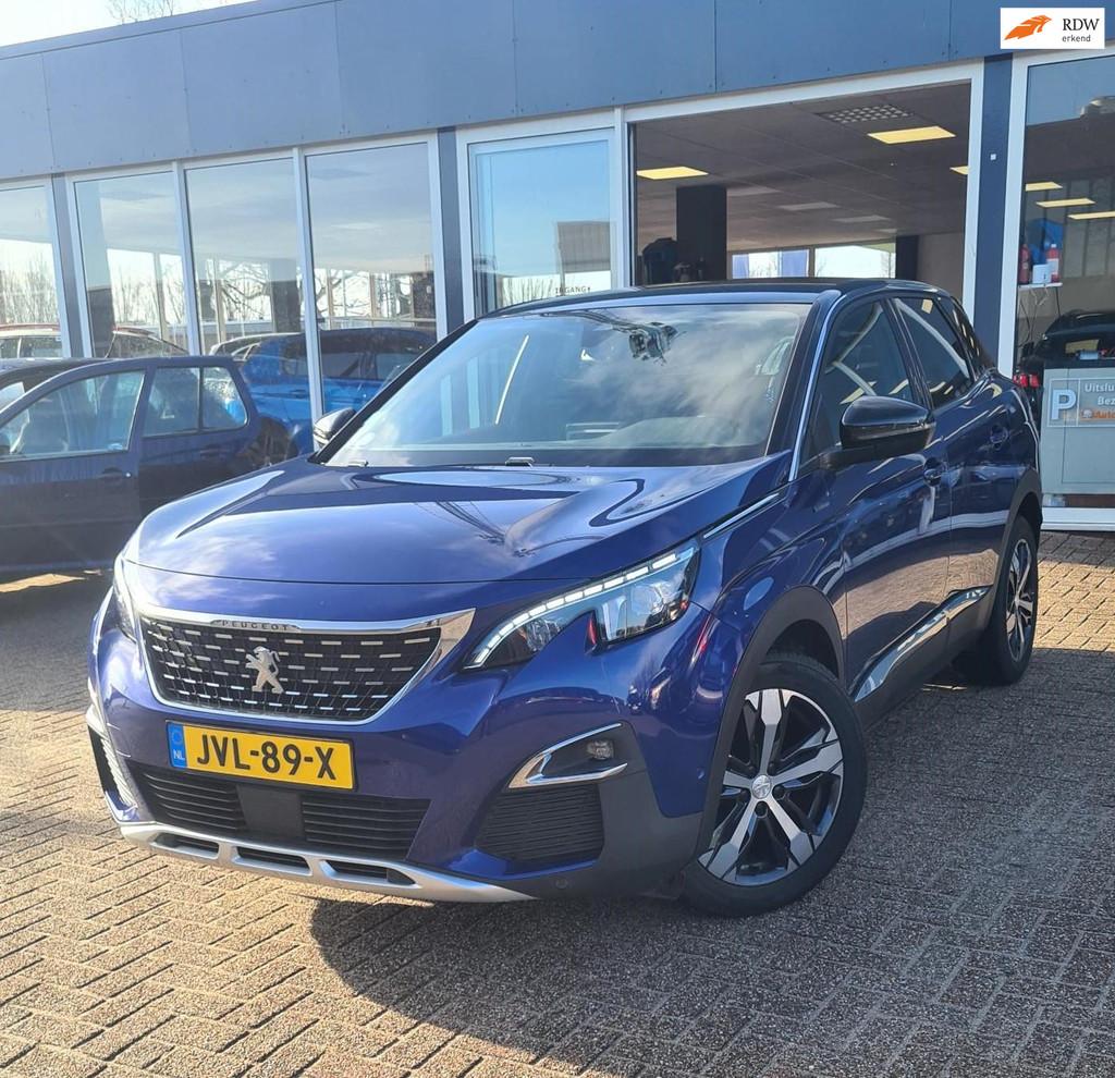 Peugeot 3008 1.2 PureTech Allure GT LINE|AUTOMAAT|NAVI|PARKE, Gebruikt, 1199 cc, Blauw, Leder en Stof