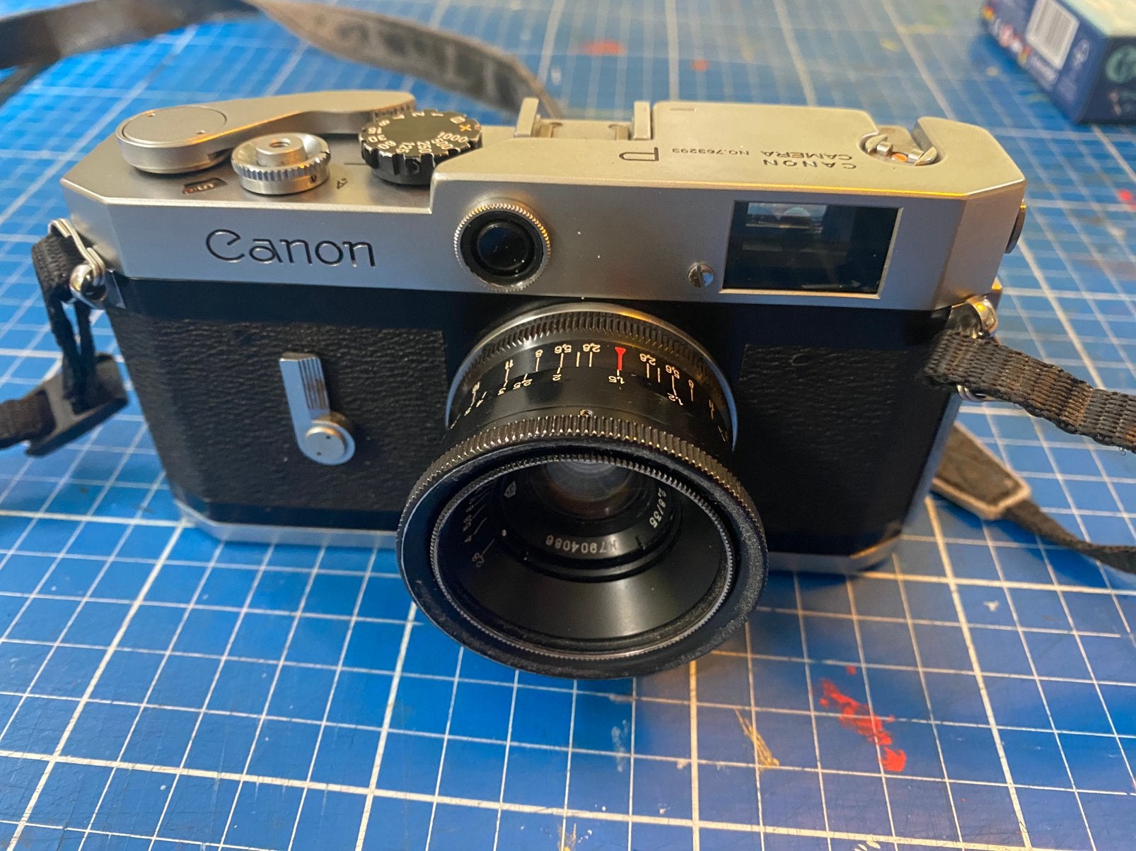Canon p met jupiter 35mm f2.8, top staat, Audio, Tv en Foto, Fotocamera's Analoog, Ophalen, Zo goed als nieuw, Compact, Canon