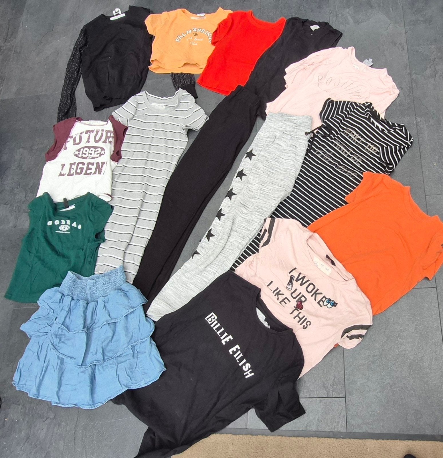 Kledingpakket maat 146 - Diverse shirts, broeken en rok, Broek, Gebruikt, Meisje, Ophalen of Verzenden