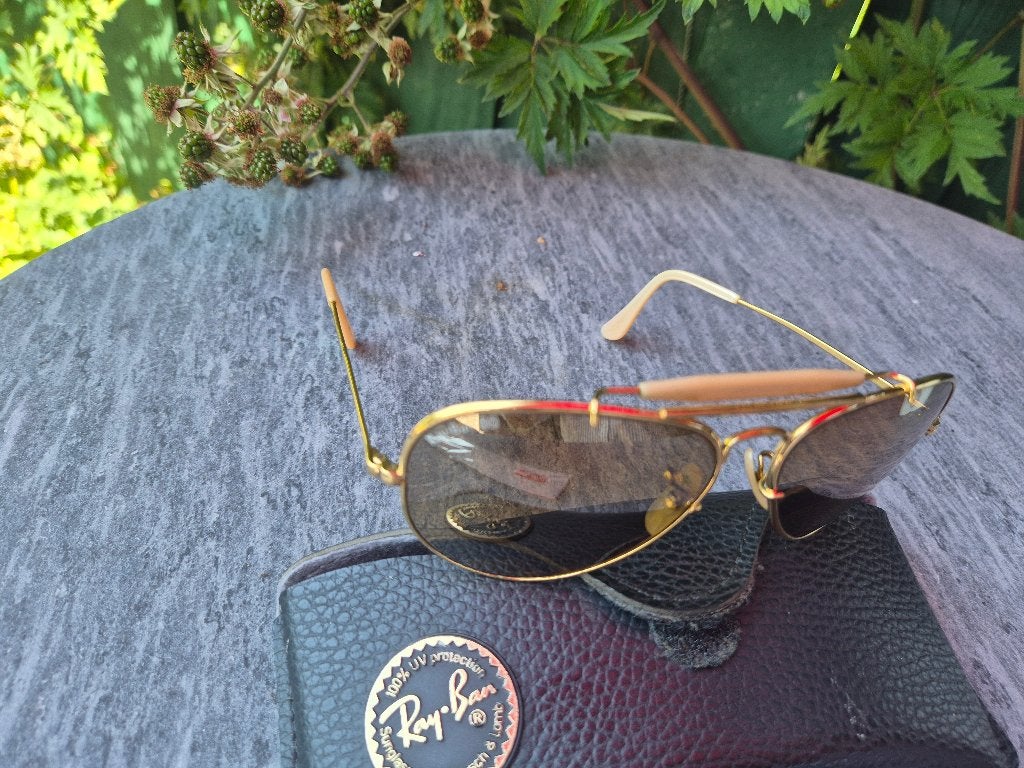 Ray-ban The General, .24 karaat   50 years anniversary model, Zonnebril, Bruin, Ophalen of Verzenden, Zo goed als nieuw