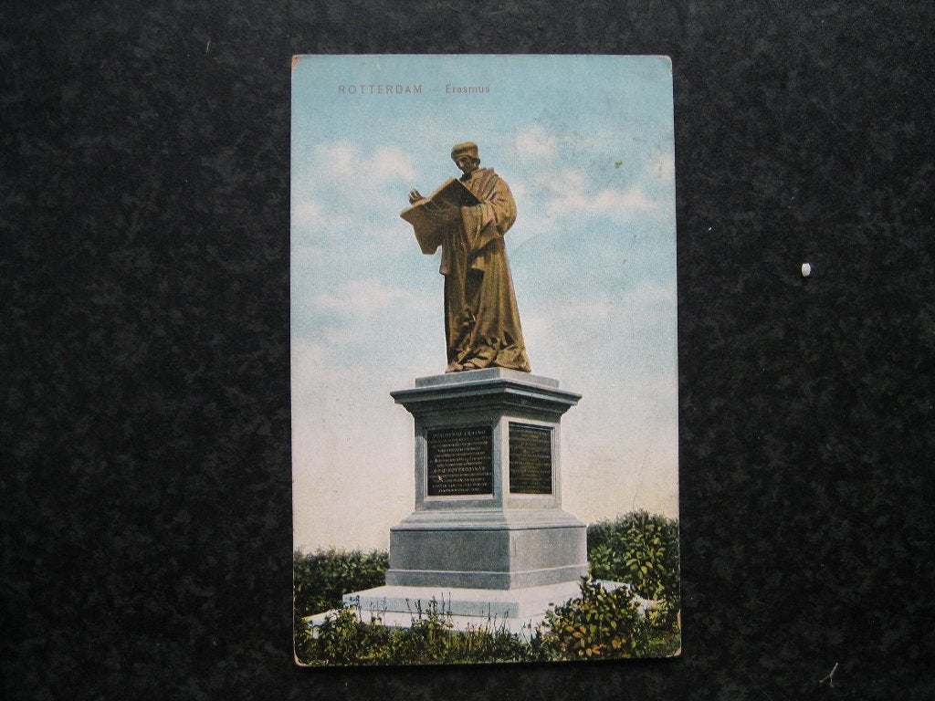 ROTTERDAM  Standbeeld Erasmus  1910, Ophalen of Verzenden, Voor 1920, Zuid-Holland