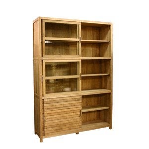 NIEUWE TEAK vitrinekast - boekenkast - buffetkast Flamant, Ophalen