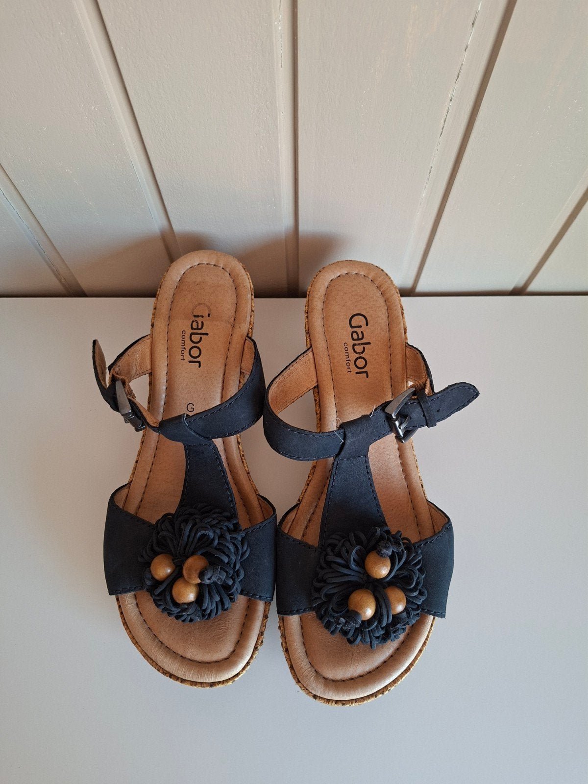 Gabor Comfort Sandalen - Donkerblauw met Bloemen, Kleding | Dames, Schoenen, Ophalen, Blauw, Gabor, Sandalen of Muiltjes